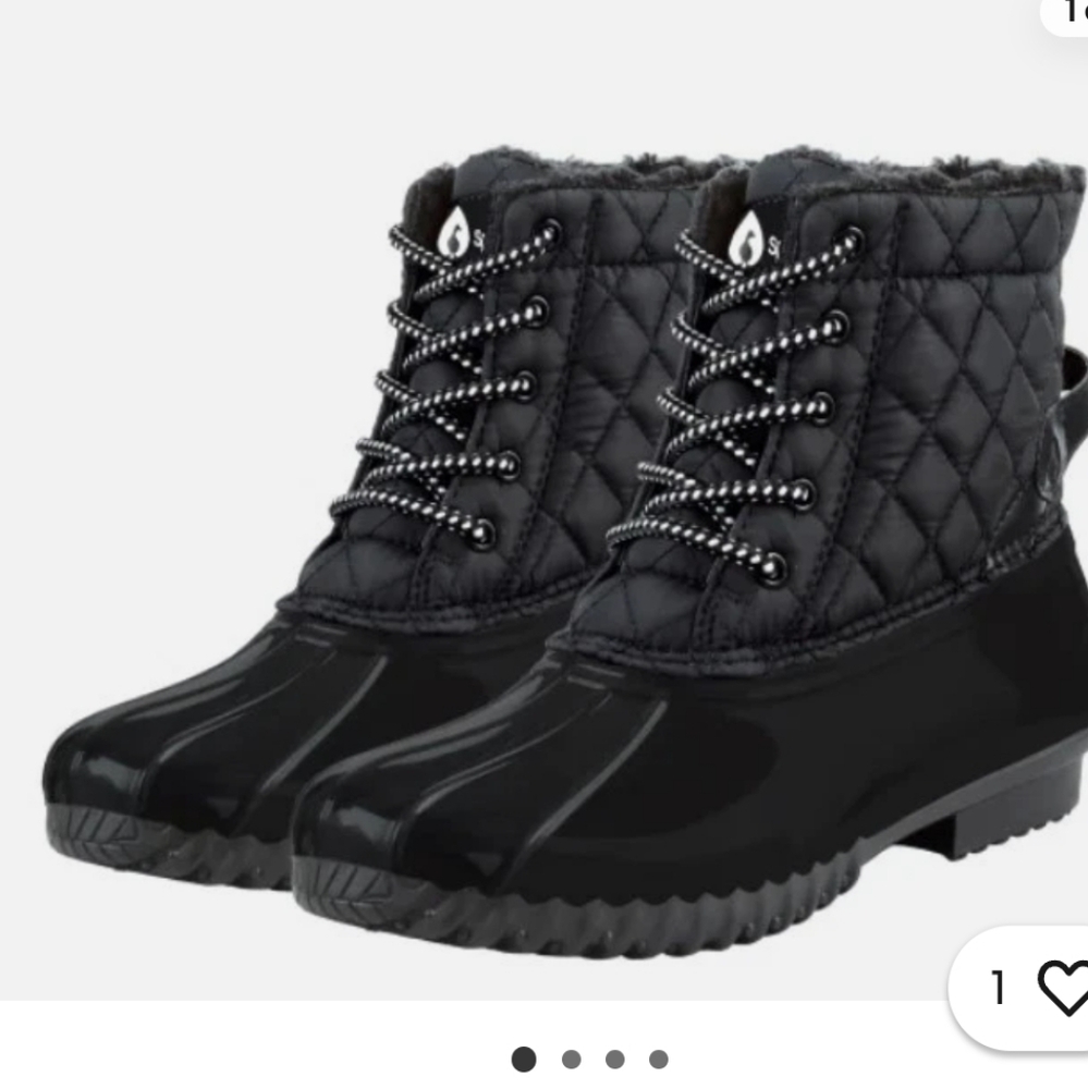 Sporto Ladies'Duck Boot Water Repellant, Black, New in Box